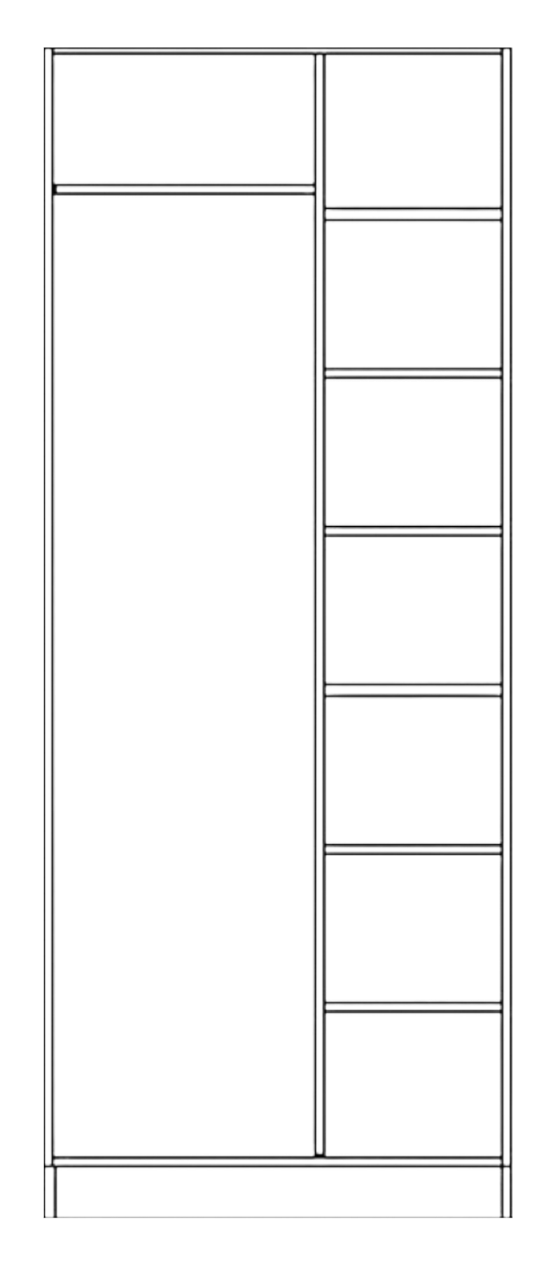 5 x Fixed Shelves & 1 x Rail